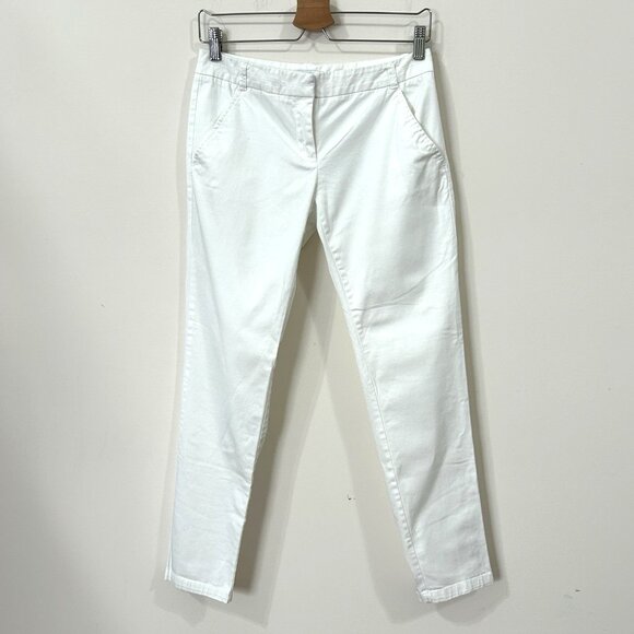 NEW YORK & COMPANY Pants Womens Size 0 Low Rise Taper Leg Stretch White - Picture 1 of 11